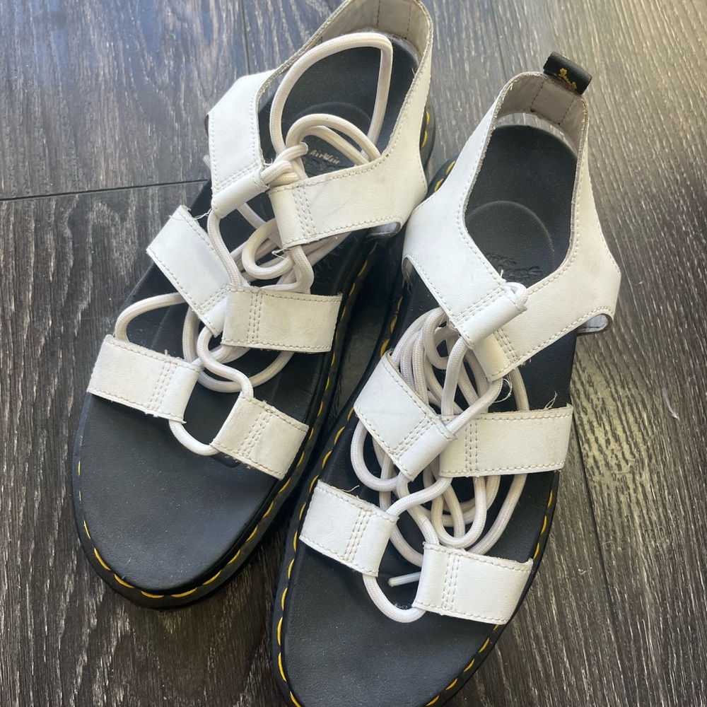 Doc Marten White Lace Up Sandals